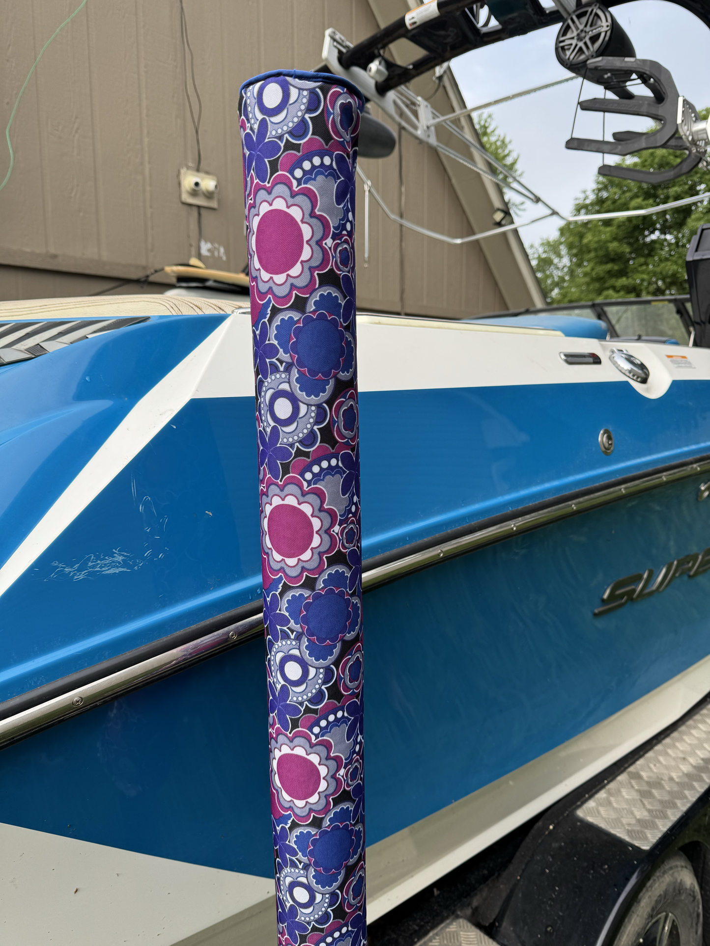 Decorative Custom Boat Trailer Guide Covers (Handmade) - 3-foot