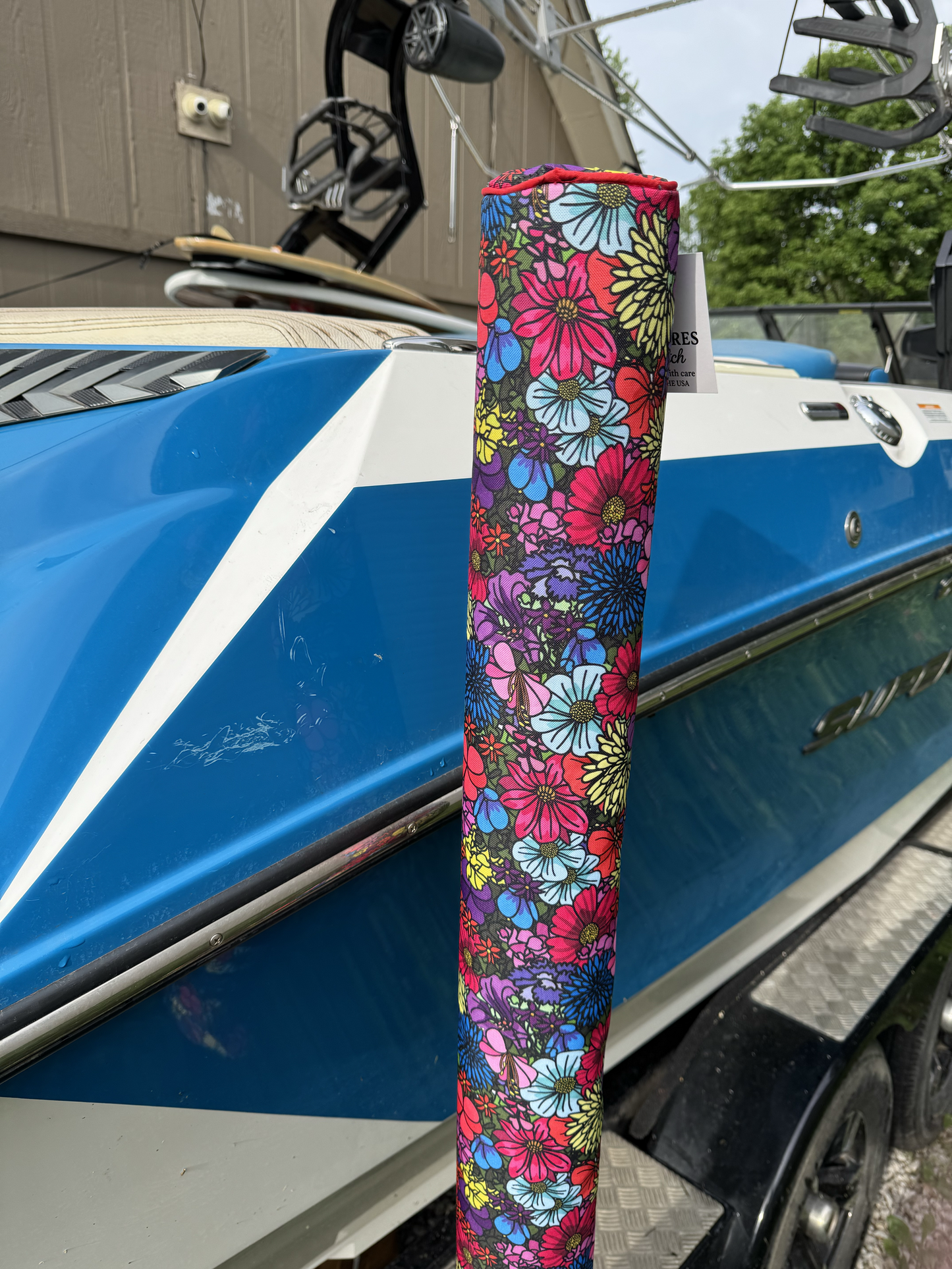 Decorative Custom Boat Trailer Guide Covers (Handmade) - 3-foot
