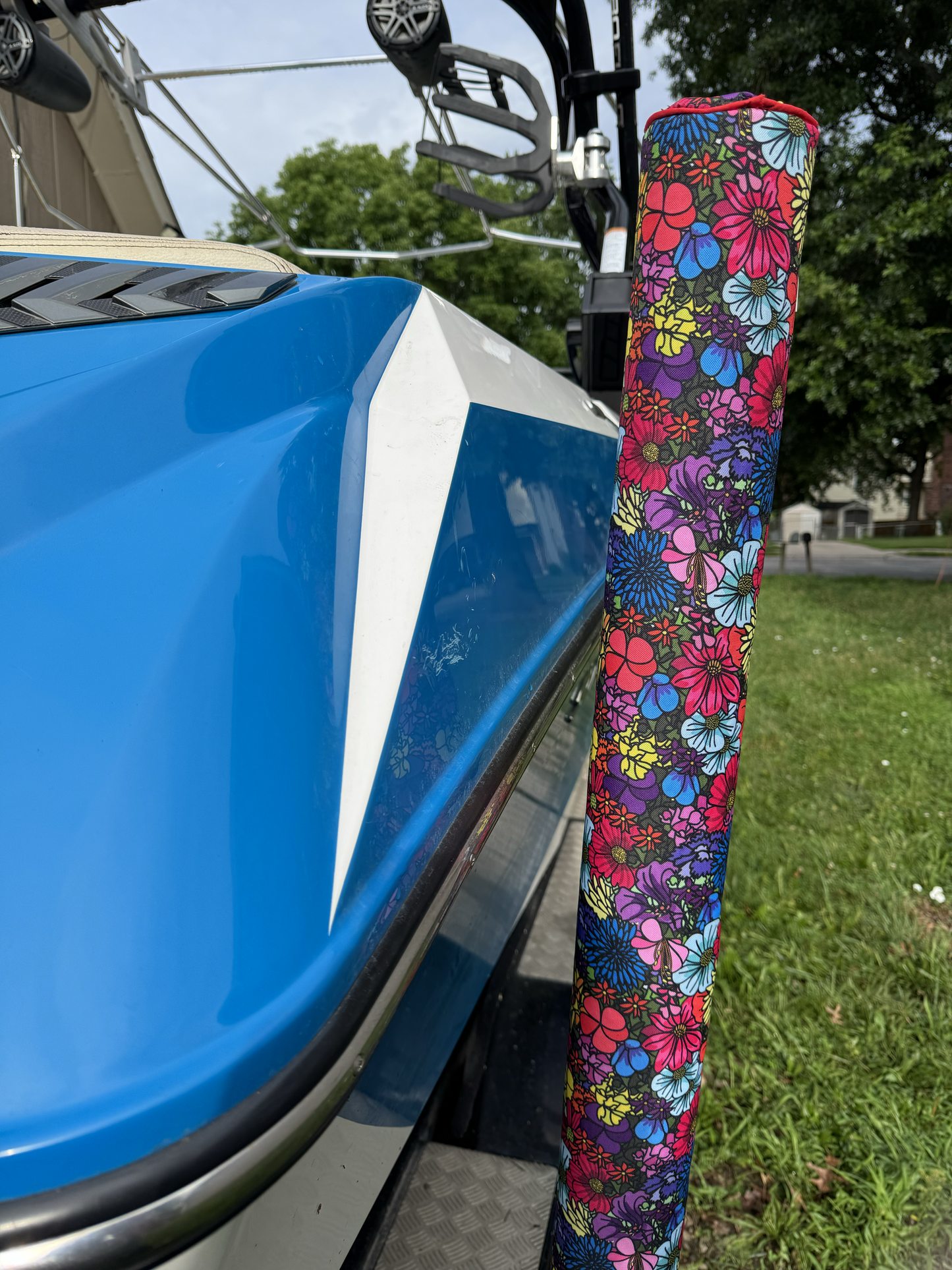 Decorative Custom Boat Trailer Guide Covers (Handmade) - 3-foot