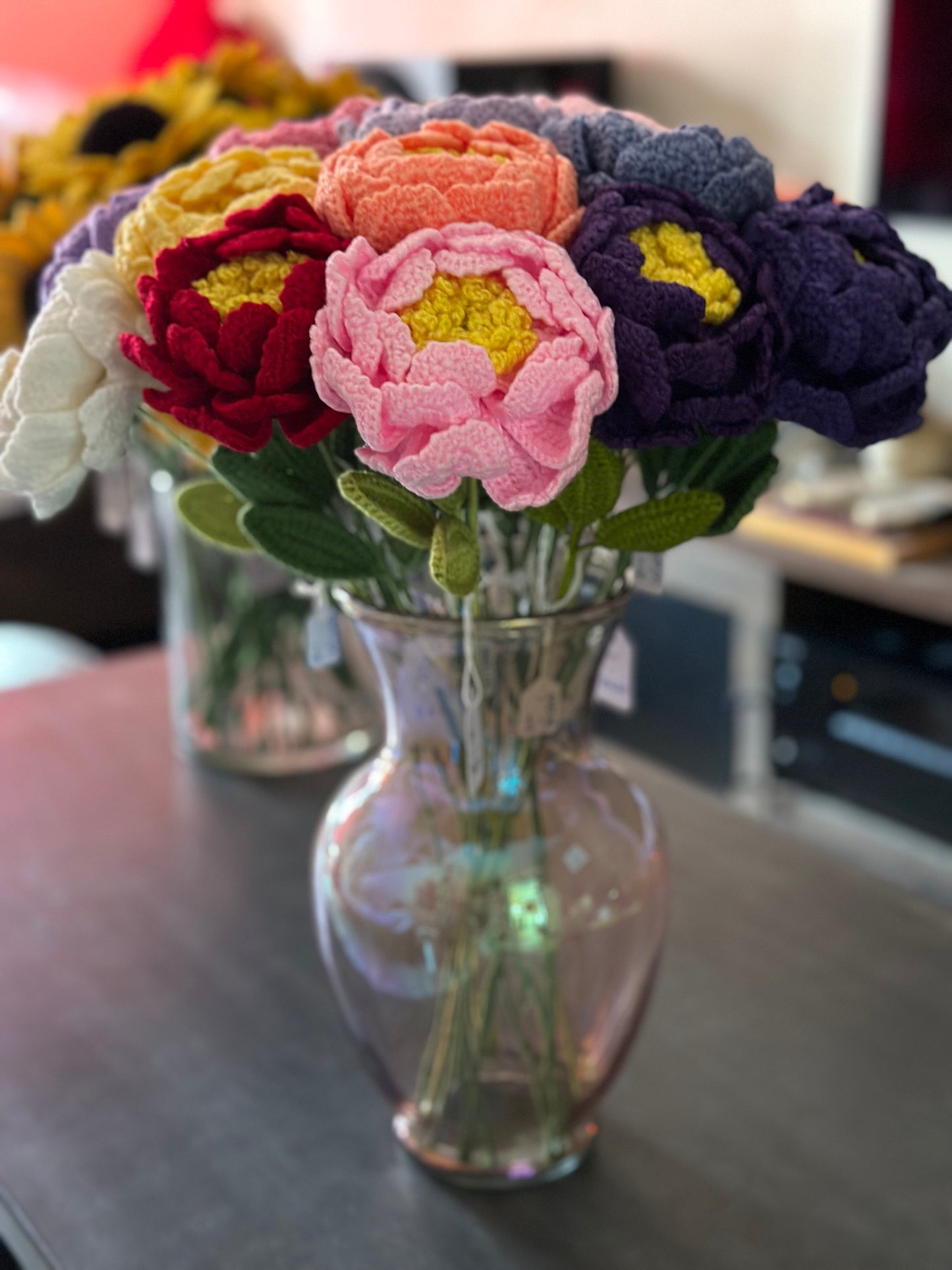 Handmade peony flowers